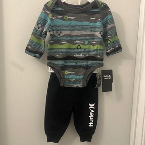NWT Hurley Baby Boys - Long Sleeve Bodysuit & Jogger Set